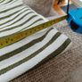 Set of 2 Striped Cushion Covers (Green & White) Image 4