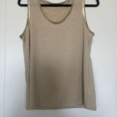 Beige and Gold vest top size M