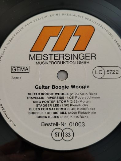 Philadelphia Jerry Ricks & Oscar Klein - Guitar Boogie Woogie Vinyl LP (1979) Electric Blues EX+