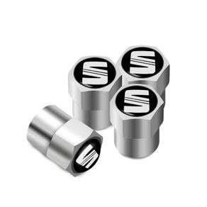 4Pcs Metal Car Wheel Tire Valve Stem Caps For Seat Leon Ibiza Arona Altea Ateca Toledo Exeo Alhambra Tarraco Mii Auto Parts