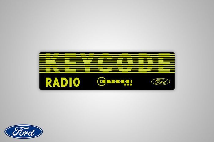 Ford Classic radio 'KEYCODE' Window stickers x2