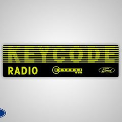 Ford Classic radio 'KEYCODE' Window stickers x2
