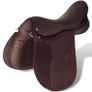 Horse Riding Saddle Set 17.5" Real Leather Brown 12 cm 5-in-1 Image 5