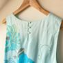 Peppercorn 100% Silk Turquoise Floral Shift Dress Medium Image 4