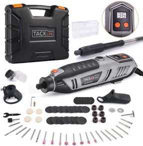 Rotary Tool 200W with LCD Display Screen, 10 Variable Speed 10000-40000Rpm, 61 Accessories and 4 Attachments Flexible Shaft Multi Tool Polishing