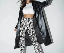 New Motel Rocks Zoven Trouser In 90's Zebra Black And White