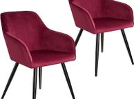main image for ad Set of 2 Dining Chairs with Armrests Padded Velvet - Free Delivery Nationwide