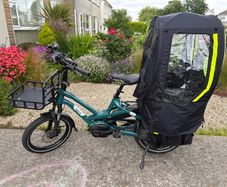 Tern HSD cargo bike with rain shield