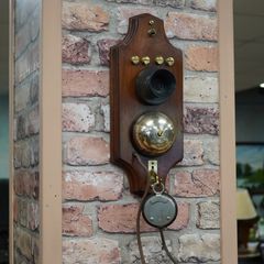 Antique Wooden Wall Telephone