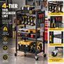 Heavy Duty 4 Tier Tool Organiser Cart with Wheels 150 lbs Rolling Tool Trolley Garage Storage Rack Image 4