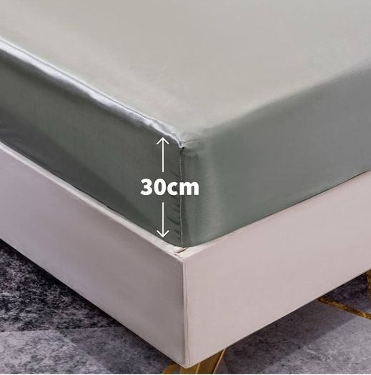 Brand New Fitted Sheet 200x200cm Satin Bonnet 30 cm