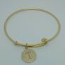 Chrysalis Gold Plated Initial 'T' Expandable Bangle Bracelet CAN POST Image 3