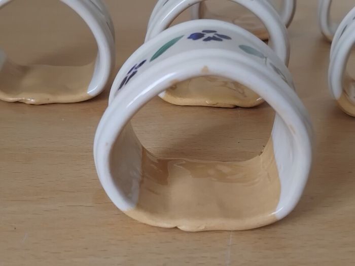 6 x Nicholas Mosse ceramic napkin holders Pansy pattern "seconds" FREEPOST