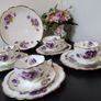 Rare Antique Melba Bone China "Violets" Tea Set Image 3