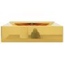 Wash Basin with Overflow 60x46x16 cm Ceramic Gold Image 3