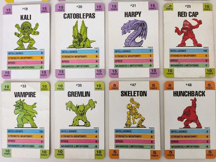 Monster in my Pocket battle cards