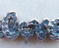 PANDORA Sterling Silver 925 Blue Zircon Stone Love Necklace length 18" - 3,61g