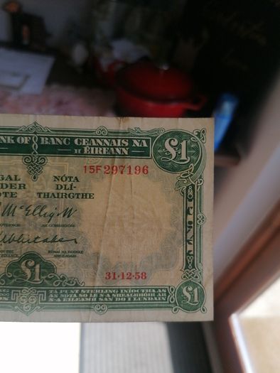 1958 Ireland One Pound Banknote