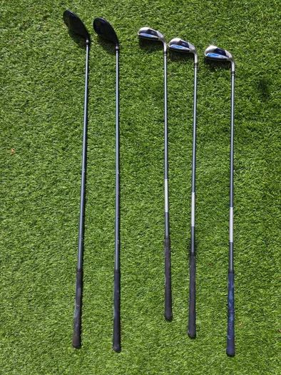 King Cobra ladies golf clubs. Right Hand 3 wood, 7 wood, pitching wedge, 9 iron and 8 iron.