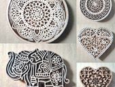 Beautiful Wooden Handmade Printing Block Stamp Block Decorative Textiles Crafts Tattoo 7cm