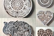 Beautiful Wooden Handmade Printing Block Stamp Block Decorative Textiles Crafts Tattoo 7cm