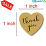 Roll of 500 heart-shaped thank you stickers Image 2