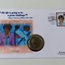 Lady Diana in India BUNC 1993 50p coin stamp cover Image 2