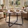 47'' Round Dining Table with Metal Leg for 4-6 People Walnut Image 6