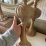 New 37cm high wood effect pumpkin finial with whitewash finish Image 9