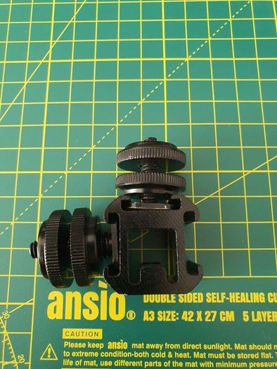 Cold shoe adapter mount and two cold shoe 1/4 inch adapters
