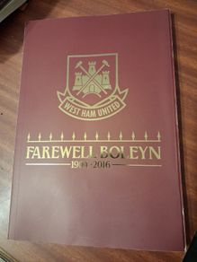 Programme and Farewell Boleyn book