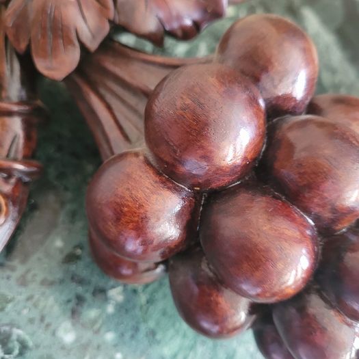 19th century Mahogany carving of summer fruits
