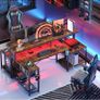 181CM L Shaped Corner Desk with Power Outlets LED Lights Gaming Desk Image 3