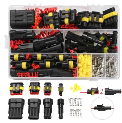 BRAND NEW 352pcs 2 pin connector HID waterproof connector 1/2/3/4 Pins 26 Sets Car Electrical Wire connectors Plug Truck Harness 300V 12A