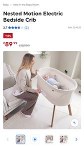 Nested motion electric bedside crib
