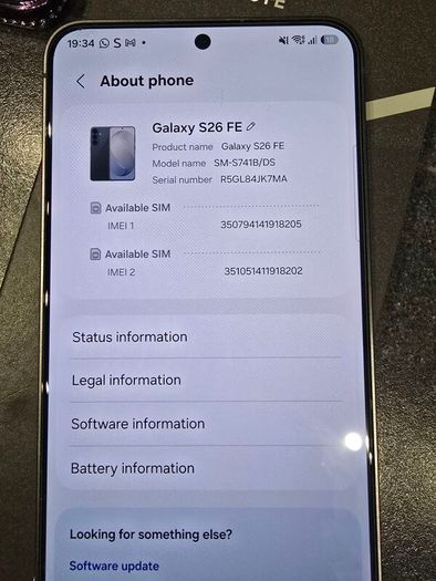Samsung galaxy s26fe.  128gb