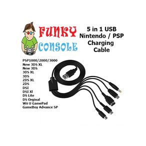 5 In 1 Usb Charging Cable For Nintendo Gba Sp Wii U 3ds Ds Lite Dsi Xl Dsi Psp