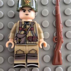 Lego compatible, military figures, soviet russian infantry. 15 figures plus rifles.