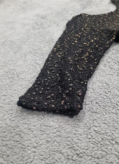 River Island Black and Gold 3/4 Length Sleeve Top