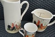 Beautiful 3 Pc. Farm Theme Jug Set