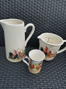 Beautiful 3 Pc. Farm Theme Jug Set
