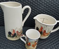 Beautiful 3 Pc. Farm Theme Jug Set