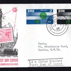 1965 Ireland Centenary International Telecommunications Union Commemorative Stamp Illustrated First Day Cover (FDC)