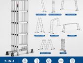 7-in-1 Multi-Purpose Aluminium Ladder 5.75m Folding Extension Ladder 150kg Heavy Duty