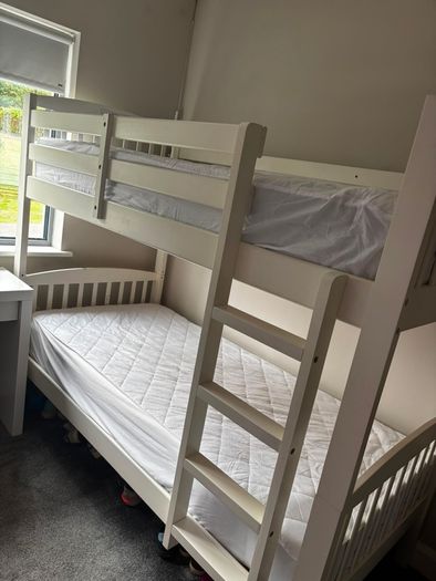 Bunk beds with mattresses