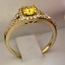 14K Gold Canary Yellow Tourmaline Halo Ring Image 5