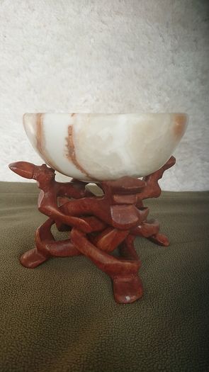 Wooden Bowl / Sage Stand .
