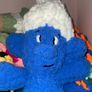 Chunky Knit Smurf Plushie. Large 29inch tall Chenille Yarn Doll Image 8