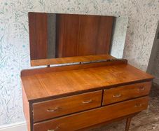 Vintage retro 1960s bedroom set - 2 wardrobes & 1 dressing table