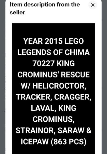 80 Euro Each!! - Lego Legends of Chima - Retired Sets